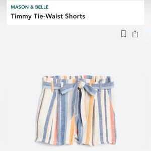 Mason & Belle Timmy Tie-Waist Shorts